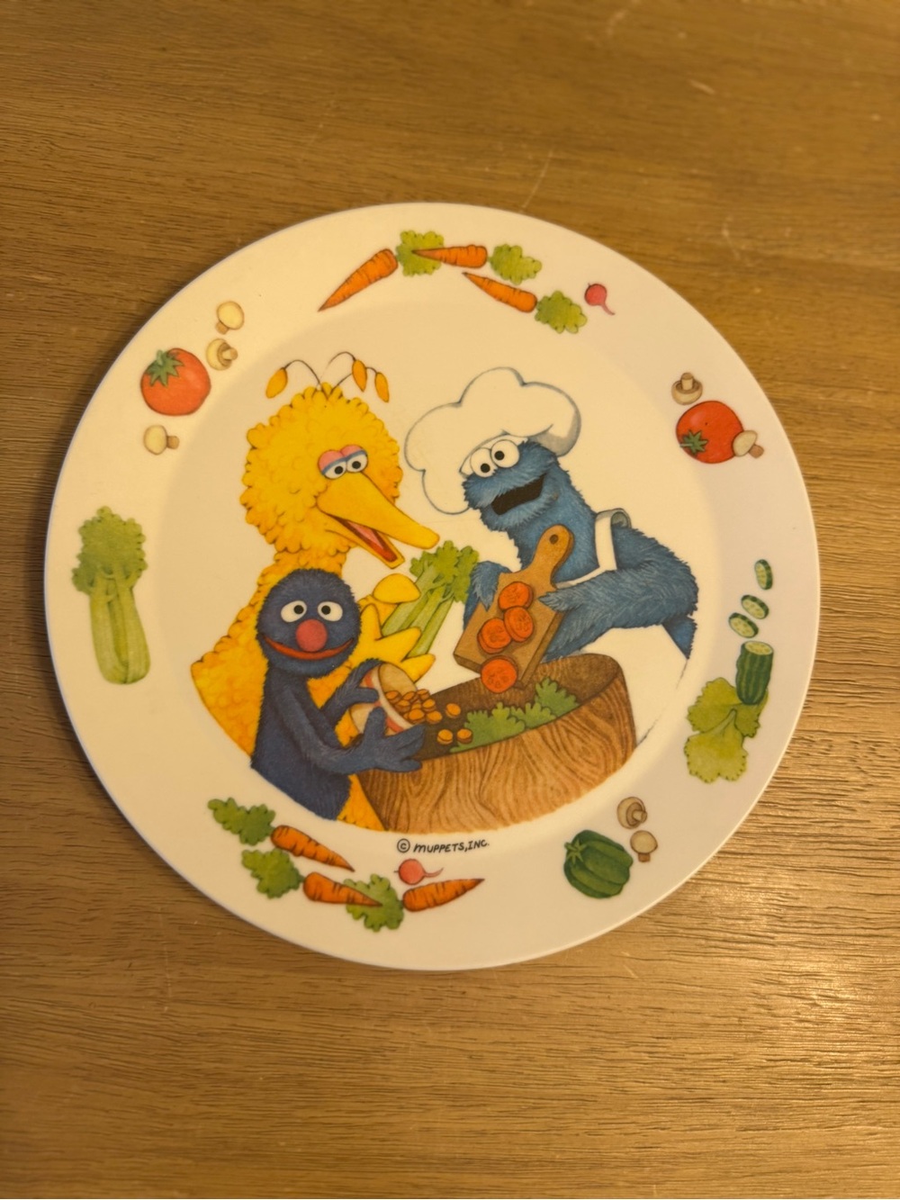 Vintage Sesame Street Muppets Plastic Dinner Plate Big Bird Grover CookieMonster